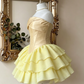 Beautiful Homecoming Dress Strapless Pleated Cascade Back to School Outfits Party Dress D7164