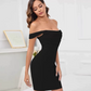 Beautiful Homecoming Dress Off the Shoulder Pleated Hugging Back to School Outfits Party Dress D7168