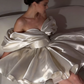 Beautiful Homecoming Dress Off the Shoulder Pleated Back to School Outfits Party Dress D7173