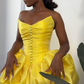 Beautiful Homecoming Dress V Neck Pleated Back to School Outfits Party Dress D7174