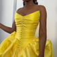 Beautiful Homecoming Dress V Neck Pleated Back to School Outfits Party Dress D7174