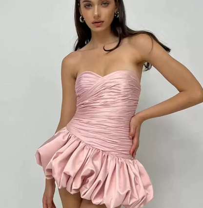 Beautiful Homecoming Dress Sweetheart Pleated Back to School Outfits Party Dress D7184