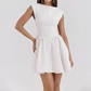 Beautiful Homecoming Dress Bateall Backless Pleated Back to School Outfits Party Dress D7186