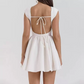 Beautiful Homecoming Dress Bateall Backless Pleated Back to School Outfits Party Dress D7186