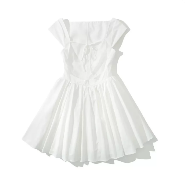 Beautiful Homecoming Dress Bateall Backless Pleated Back to School Outfits Party Dress D7186