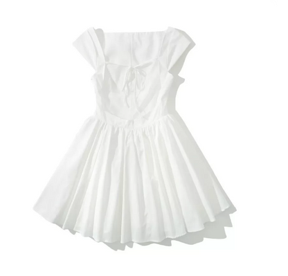 Beautiful Homecoming Dress Bateall Backless Pleated Back to School Outfits Party Dress D7186