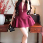 Beautiful Homecoming Dress Halter Backless Pleated Back to School Outfits Party Dress D7189