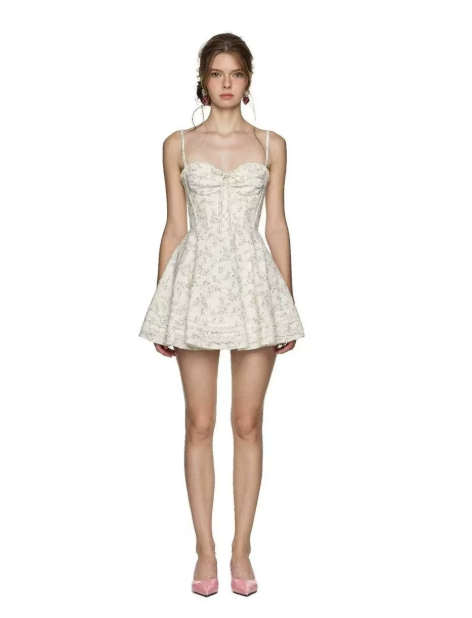 Beautiful Homecoming Dress Spaghetti Strap Pleated Lace Back to School Outfits Party Dress D7195