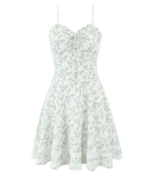 Beautiful Homecoming Dress Spaghetti Strap Pleated Lace Back to School Outfits Party Dress D7195