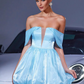 Beautiful Homecoming Dress Off the Shoulder Pleated Tulle Back to School Outfits Party Dress D7198
