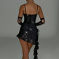 Beautiful Homecoming Dress Spaghetti Strap Sequins Soutache Flouncing Back to School Outfits Party Dress D7200