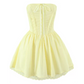 Beautiful Homecoming Dress Strapless Pleated Bowknot Lace Back to School Outfits Party Dress D7202