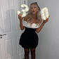 Beautiful Homecoming Dress Off the Shoulder Pleated Bowknot Back to School Outfits Party Dress D7204