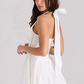 Beautiful Homecoming Dress Halter Pleated Bowknot Back to School Outfits Party Dress D7205