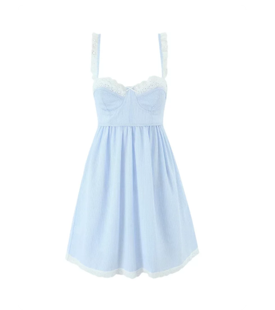 Beautiful Homecoming Dress Spaghetti Strap Backless Lace Back to School Outfits Party Dress D7210