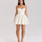 Beautiful Homecoming Dress Strapless Pleated Back to School Outfits Party Dress D7212