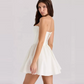 Beautiful Homecoming Dress Strapless Pleated Back to School Outfits Party Dress D7212