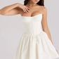 Beautiful Homecoming Dress Strapless Pleated Back to School Outfits Party Dress D7212