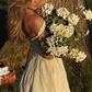 Beautiful Homecoming Dress V Neck Pleated Bowknot Back to School Outfits Party Dress D7215