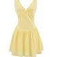 Beautiful Homecoming Dress V Neck Pleated Bowknot Back to School Outfits Party Dress D7215