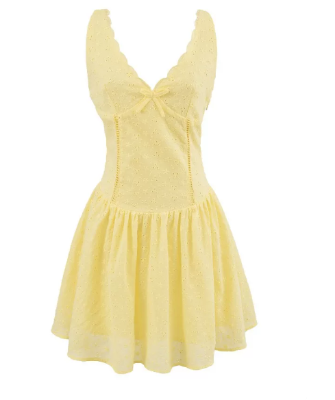 Beautiful Homecoming Dress V Neck Pleated Bowknot Back to School Outfits Party Dress D7215
