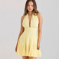 Beautiful Homecoming Dress Halter Backless Pleated Back to School Outfits Party Dress D7217