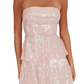 Beautiful Homecoming Dress Strapless Sequins Pleated Back to School Outfits Party Dress D7219