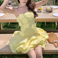 Beautiful Homecoming Dress Strapless Flower Pleated Cascade Back to School Outfits Party Dress D7251
