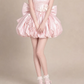 Beautiful Homecoming Dress Strapless Flower Pleated Rinestone Bowknot Back to School Outfits Party Dress D7252