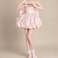 Beautiful Homecoming Dress Strapless Flower Pleated Rinestone Bowknot Back to School Outfits Party Dress D7252