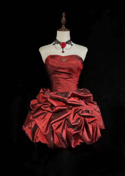 Beautiful Homecoming Dress Sweetheart Pleated Cascade Back to School Outfits Party Dress D7253