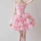 Beautiful Homecoming Dress Strapless Pleated Bowknot Cascade Back to School Outfits Party Dress D7255