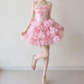 Beautiful Homecoming Dress Strapless Pleated Bowknot Cascade Back to School Outfits Party Dress D7255