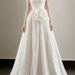 Elegant Wedding Dress Strapless Pleated Flower A Line Wedding Dress Prom Dress D7256