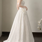 Elegant Wedding Dress Strapless Pleated Flower A Line Wedding Dress Prom Dress D7256