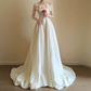 Elegant Wedding Dress Strapless Pleated Flower A Line Wedding Dress Prom Dress D7257
