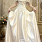 Elegant Wedding Dress Off the Shoulder Pleated Lace Applique Bowknot Beading A Line Wedding Dress Prom Dress D7258