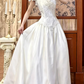 Elegant Wedding Dress Square Pleated Lace Applique Flower Wedding Dress Prom Dress D7259