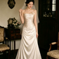 Elegant Wedding Dress Strapless Pleated Lace Flower Wedding Dress D7260