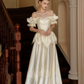 Elegant Wedding Dress Off the Shoulder Bateau Pleated Applique Lace Wedding Dress Prom Dress D7262