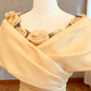 Elegant Wedding Dress Portrait Pleated Flower Bowknot Wedding Dress Prom Dress D7263