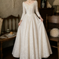 Elegant Wedding Dress V Neck Pleated Applique Wedding Dress D7265