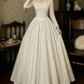 Elegant Wedding Dress V Neck Pleated Applique Wedding Dress D7265
