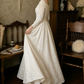 Elegant Wedding Dress V Neck Pleated Applique Wedding Dress D7265