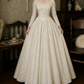 Elegant Wedding Dress V Neck Pleated Applique Wedding Dress D7265