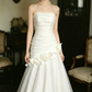 Elegant Wedding Dress Strapless Flower Pleated Tulle Wedding Dress Prom Dress D7267