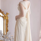 Elegant Wedding Dress V Neck Flower Pleated Tulle Wedding Dress Prom Dress D7268
