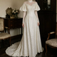 Elegant Wedding Dress High Collar Applique Pleated Lace Wedding Dress Prom Dress D7269