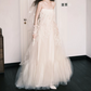 Elegant Wedding Dress Strapless Tulle Applique Wedding Dress Prom Dress D7271
