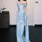 Stunning Prom Dress Strapless Pleated Gala Dress Evening Dress   D7274